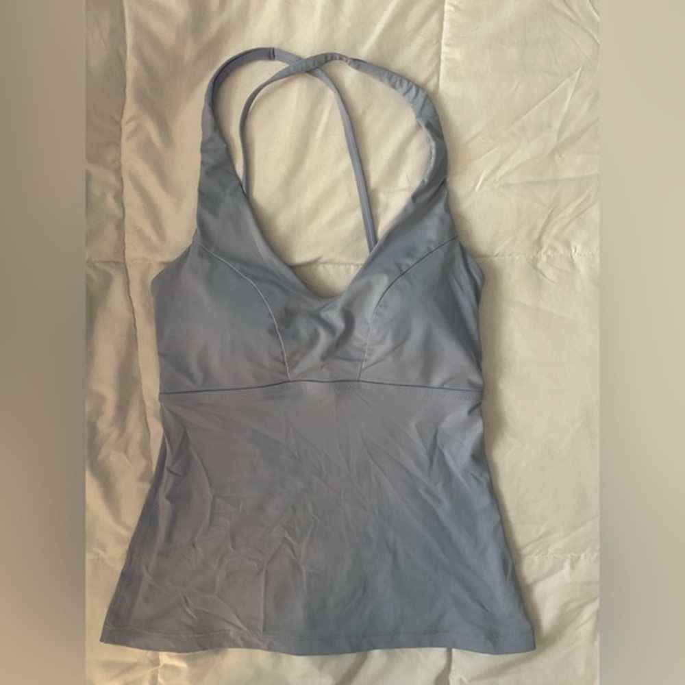 Athleta Swim Light Purple Lilac Swim Top Tankini Criss Cross Back